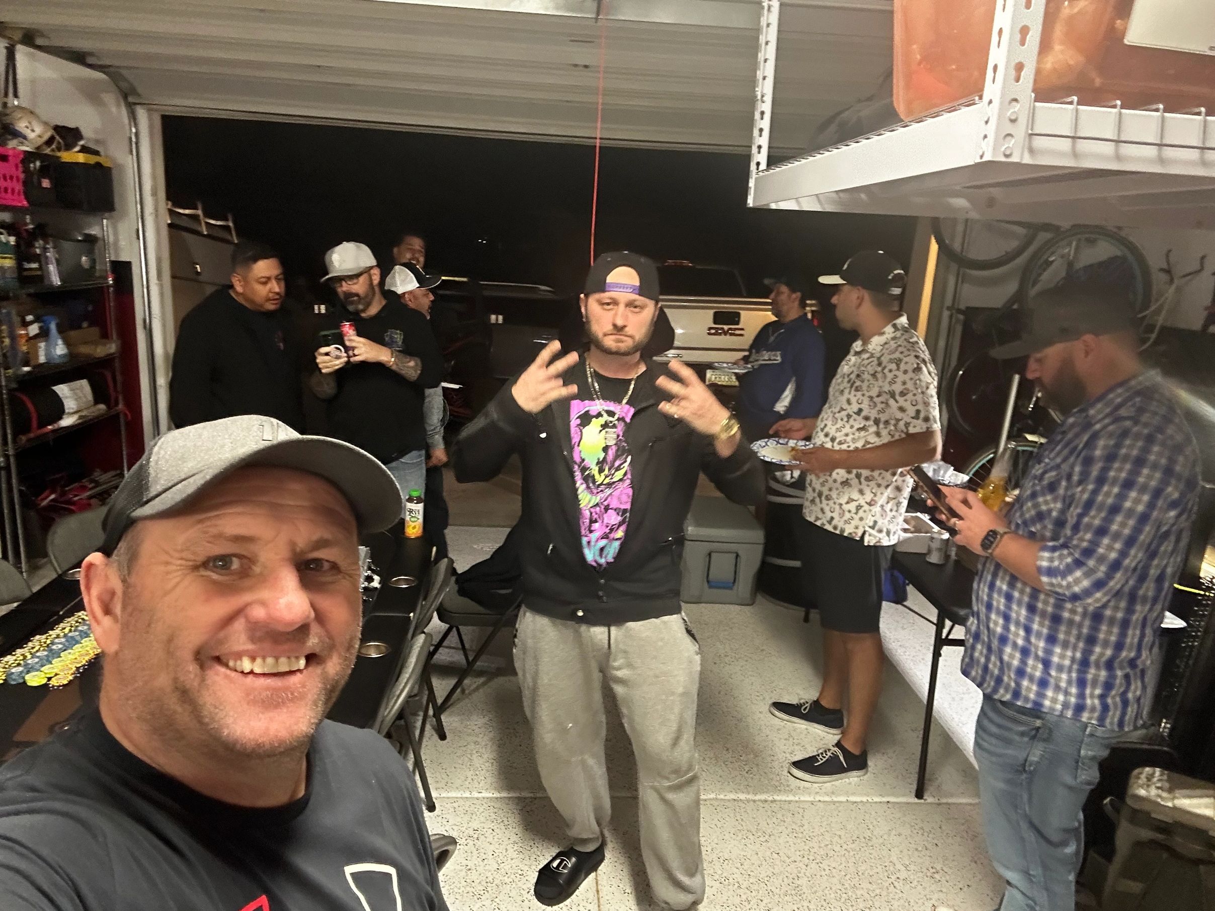 The crew hanging out